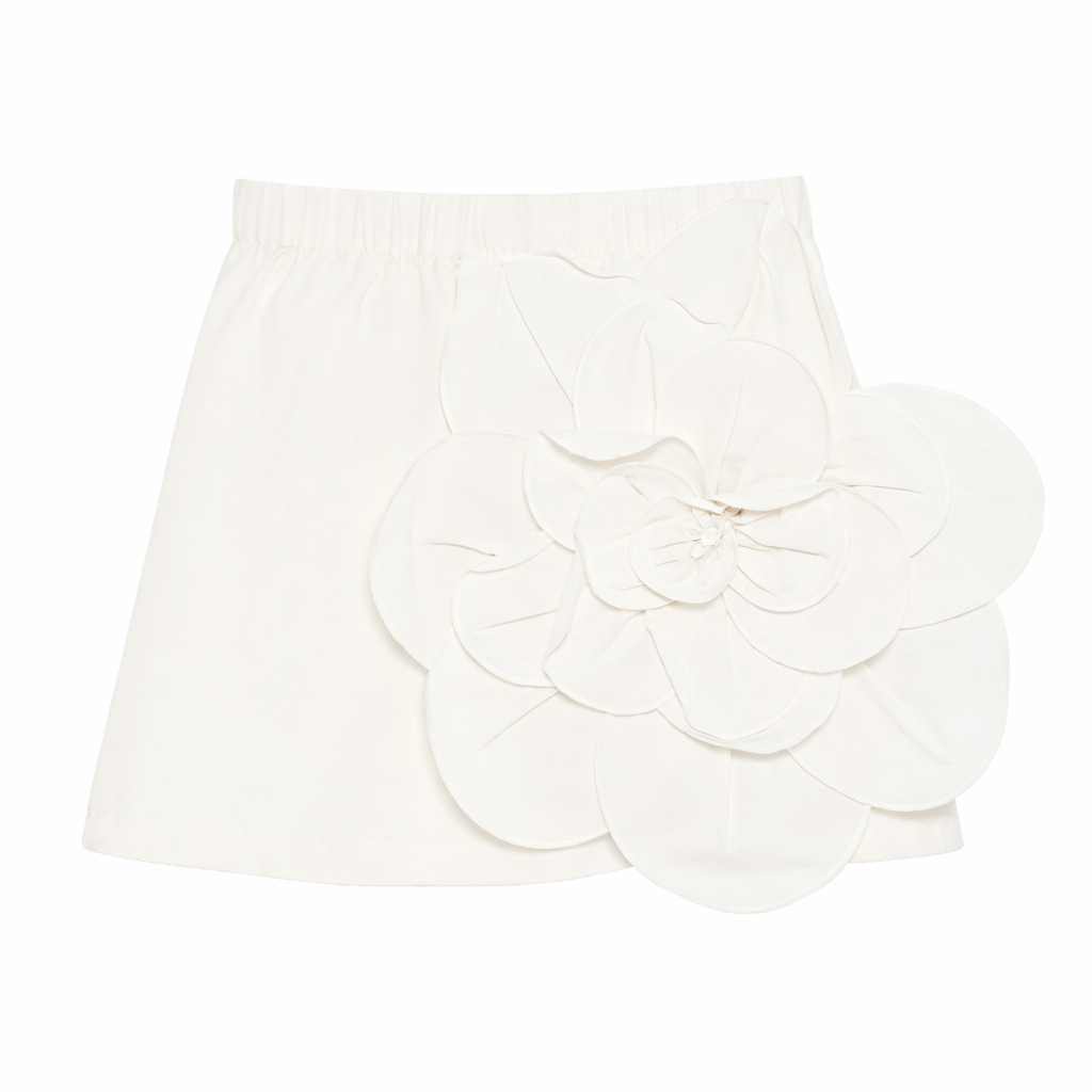 Gonna per bambina Douuod Kids bianca con dettaglio fiori DY7A71 P0589 101 DOUUOD KIDS