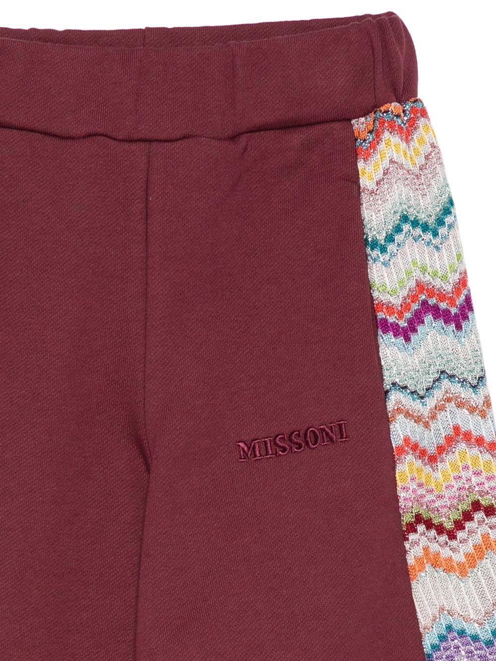 Pantaloni sportivi per bambina Missoni Kids bordeaux con bande laterali MZ6A00 Z3183 530 MISSONI KIDS