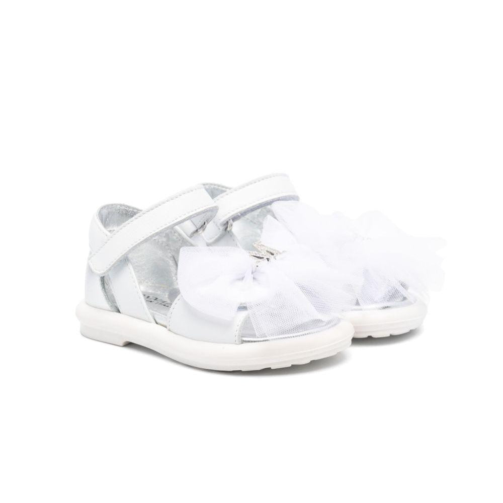 Sandali per bambina Monnalisa bianco con dettaglio fiocco 83E007 5721 0001 MONNALISA KIDS