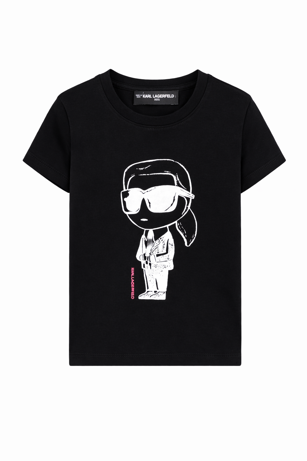 T-shirt per bambina Karl Lagerfeld Kids nera con dettaglio grafico Z31160 09B KARL LAGERFELD KIDS