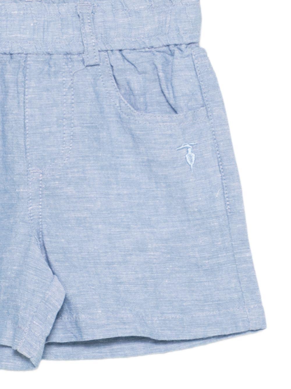 Shorts per neonato TRUSSARDI JUNIOR azzurro con logo ricamato TIP26039BE BLUE RIV. TRUSSARDI JUNIOR