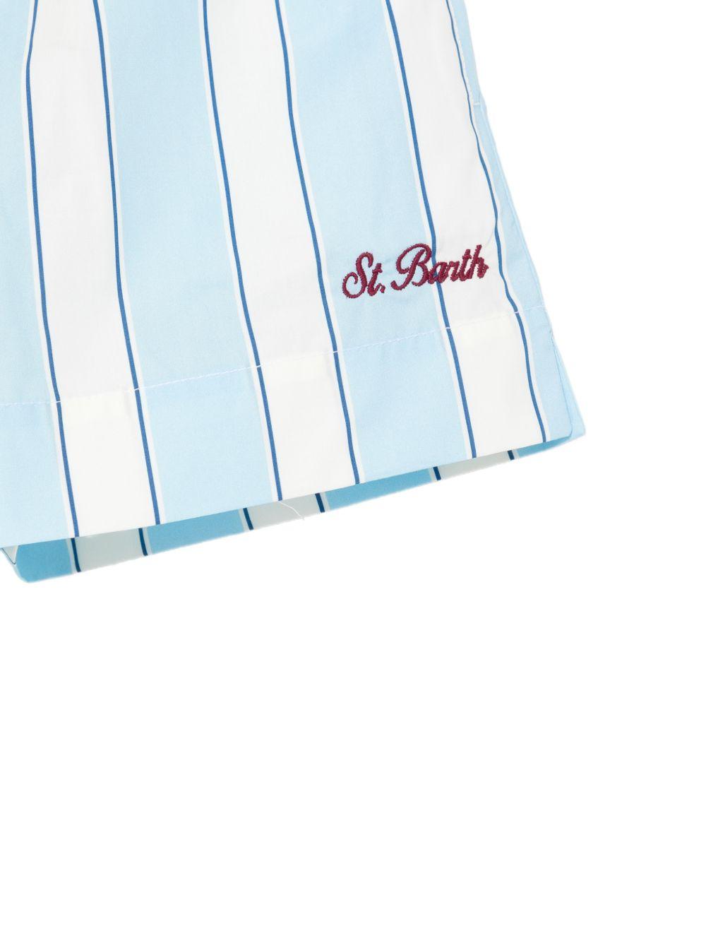 Shorts per bambina MC2 Saint Barth Kids azzurro con motivo a righe MEA001 01419L MC2 ST. BARTH KIDS