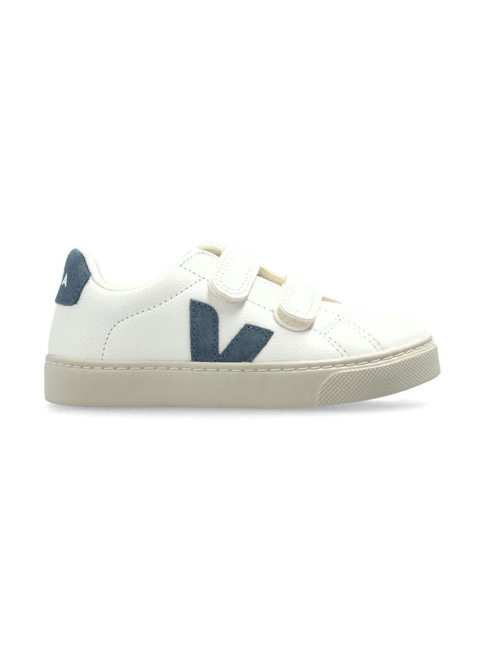 Sneakers V-90 per bambini Veja Kids bianche con chiusura a strappi SV0520643 EXTRA WHITE CALIFORNIA VEJA KIDS