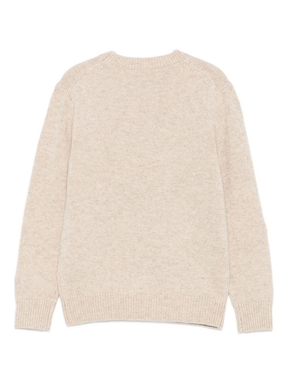 Maglione per bambina MC2 Saint Barth Kids beige con scritta ricamata sul davanti "Dolcemente complicata" PRC0001 00670I MC2 ST. BARTH KIDS