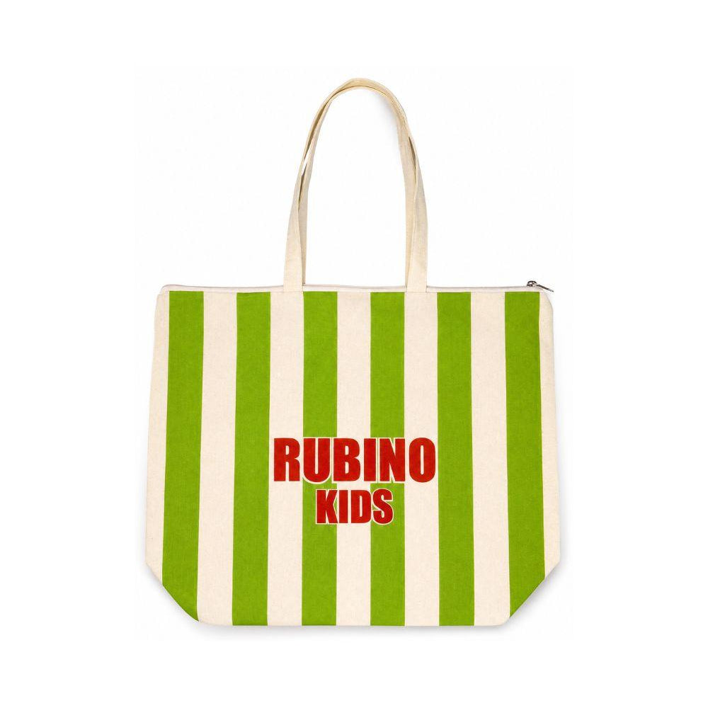Borsa City personalizzata Rubino Kids verde con design a righe CITY VERDE RUBINO