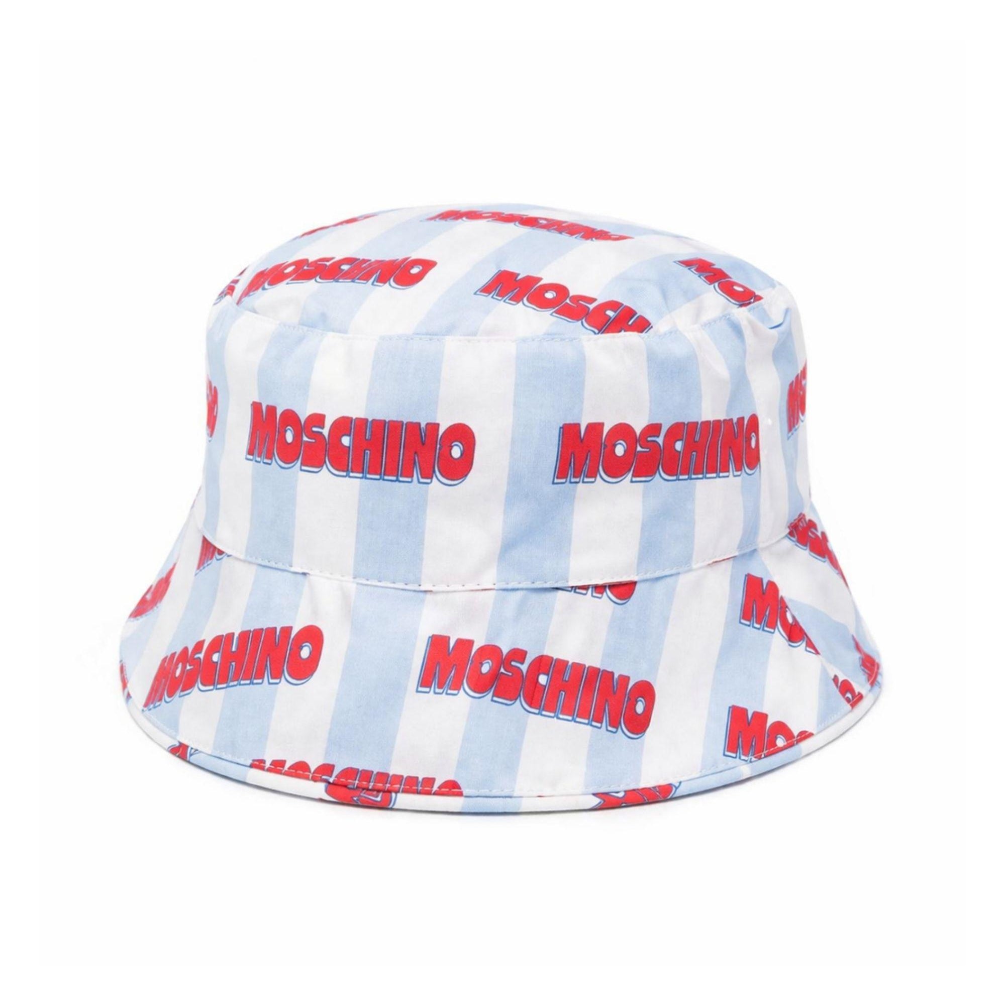 Cappello bucket per bambino Moschino Kids multicolore con motivo a righe HUX02QLLB60 83678 MOSCHINO KIDS
