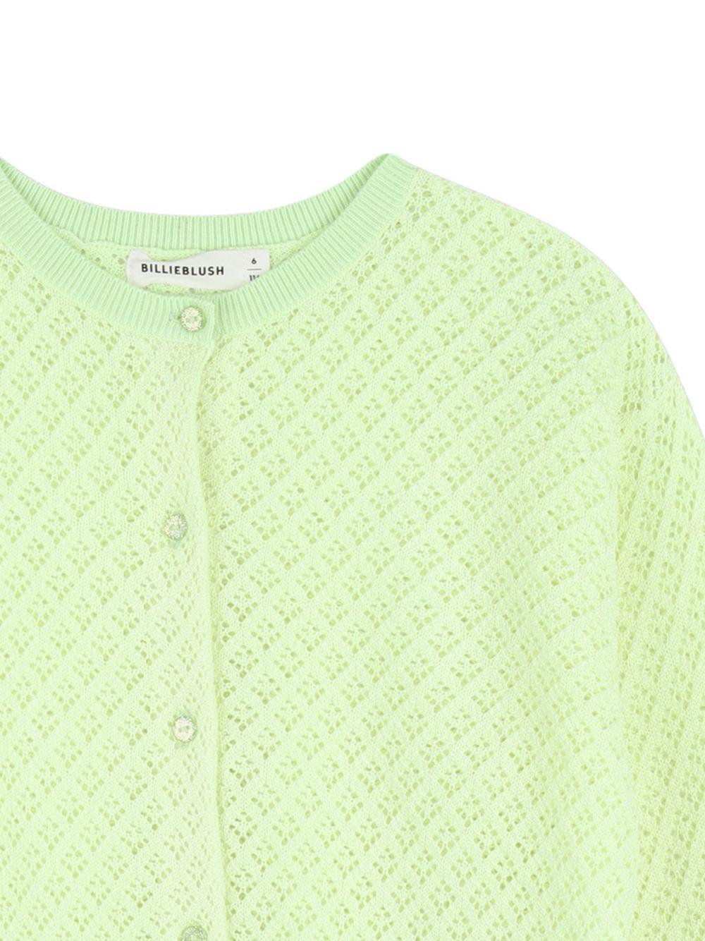 Cardigan per bambina Billieblush verde con texture traforata U21911 552 BILLIEBLUSH KIDS