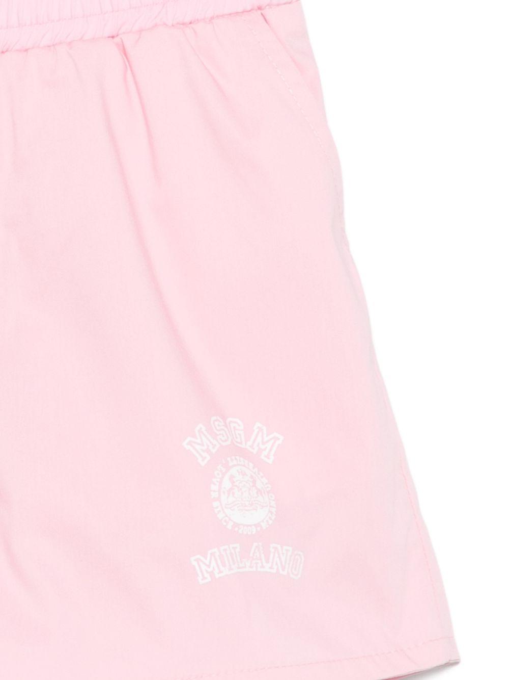 Shorts per bambina MSGM Kids rosa con logo sul davanti S6MSJGSH022 MS076 MSGM KIDS