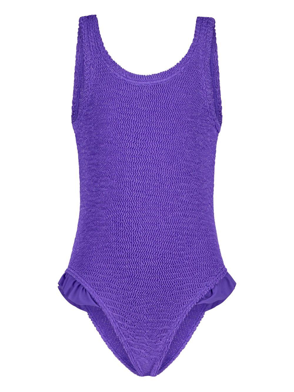 Costume intero per bambina Paramidonna Kids viola con orlo increspato SS25LGR GRAPES PARAMIDONNA KIDS
