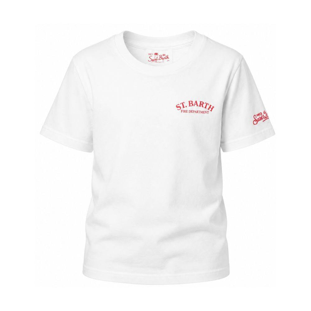 T-shirt per bambino MC2 Saint Barth Kids bianca con stampa grafica sul retro PRL0001 03462L MC2 ST. BARTH KIDS