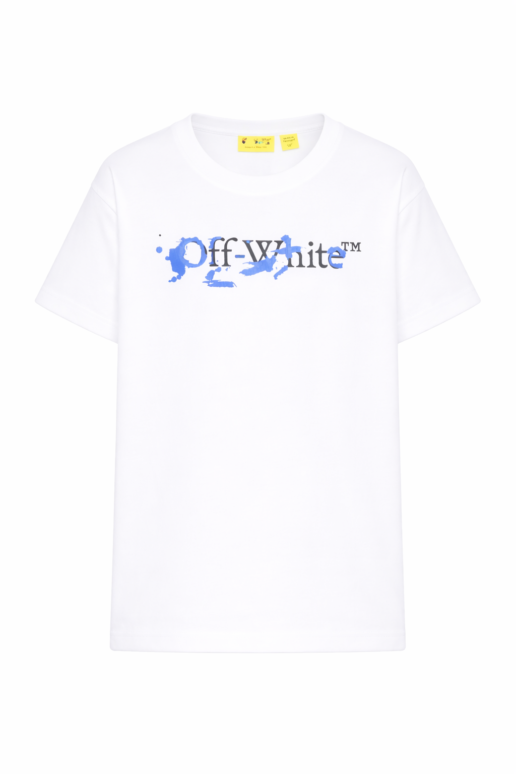 T-shirt per bambino Off-White Kids bianca con logo sul davanti 44BAA002S26J002 100 OFF WHITE KIDS