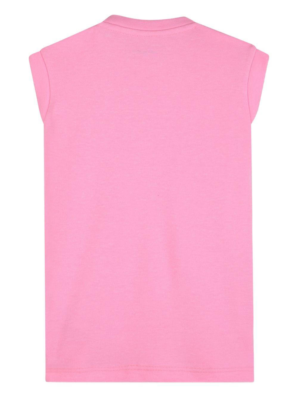 Abito per neonata Karl Lagerfield Kids rosa con stampa ikon choupette Z31057 462 KARL LAGERFELD KIDS