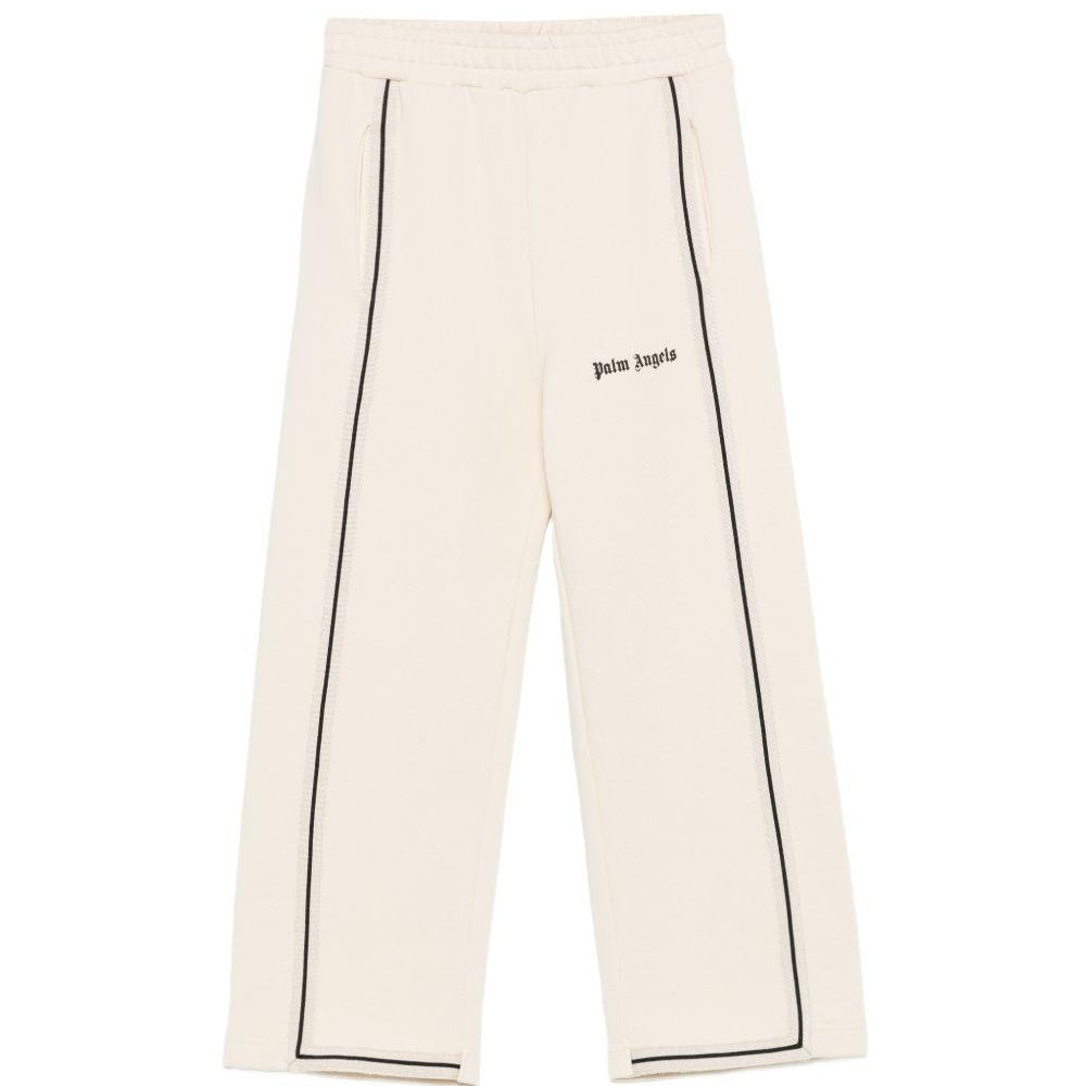Pantalone per bambino Palm Angels Kids beige con striscia laterale PBCH012S26FLE001 092 PALM ANGELS KIDS