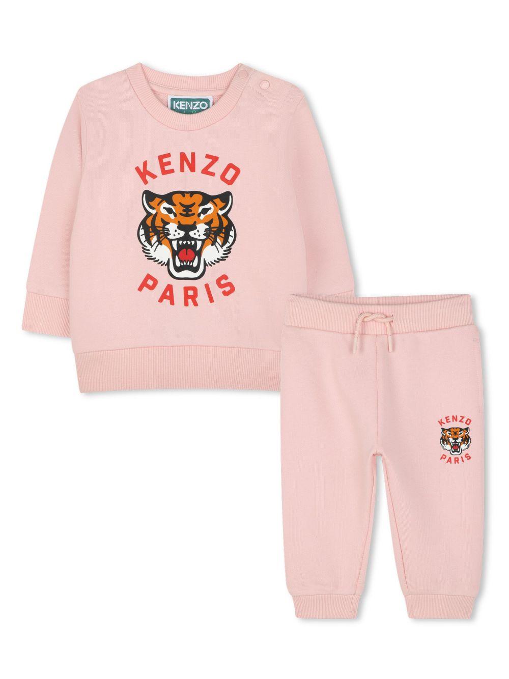 Tuta sportiva per neonata Kenzo Kids rosa con stampa Tiger K60935 45Z KENZO KIDS