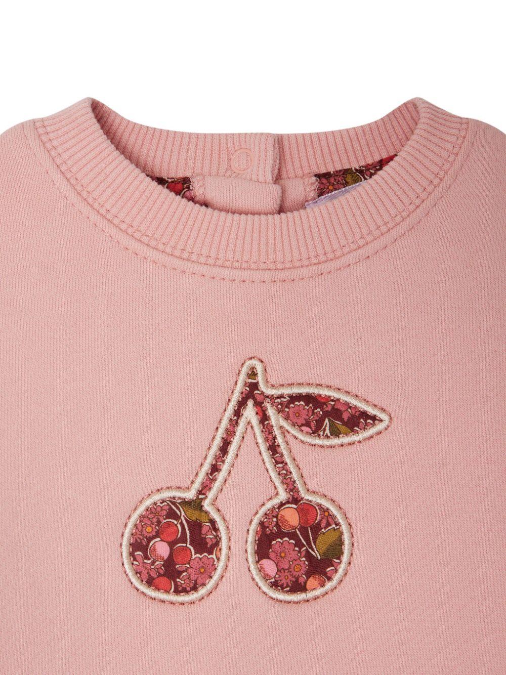 Felpa per neonata Bonpoint Dahlia rosa con motivo ciliegie W05XSWK00004 122 BONPOINT