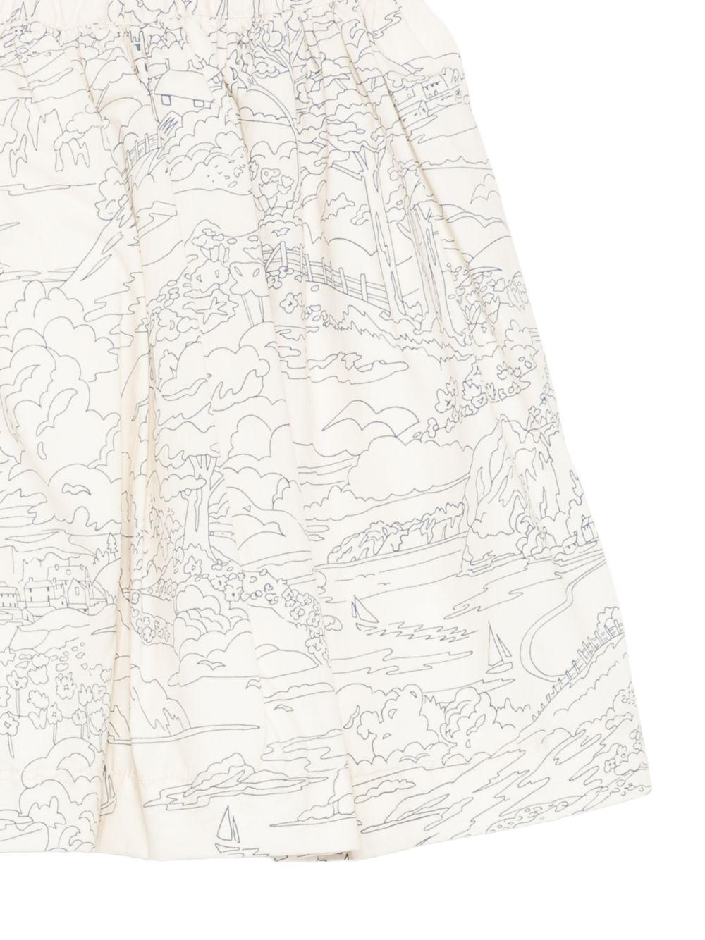 Gonna per bambina Bonpoint beige con stampa grafica all-over S06GSKW00014 677 BONPOINT