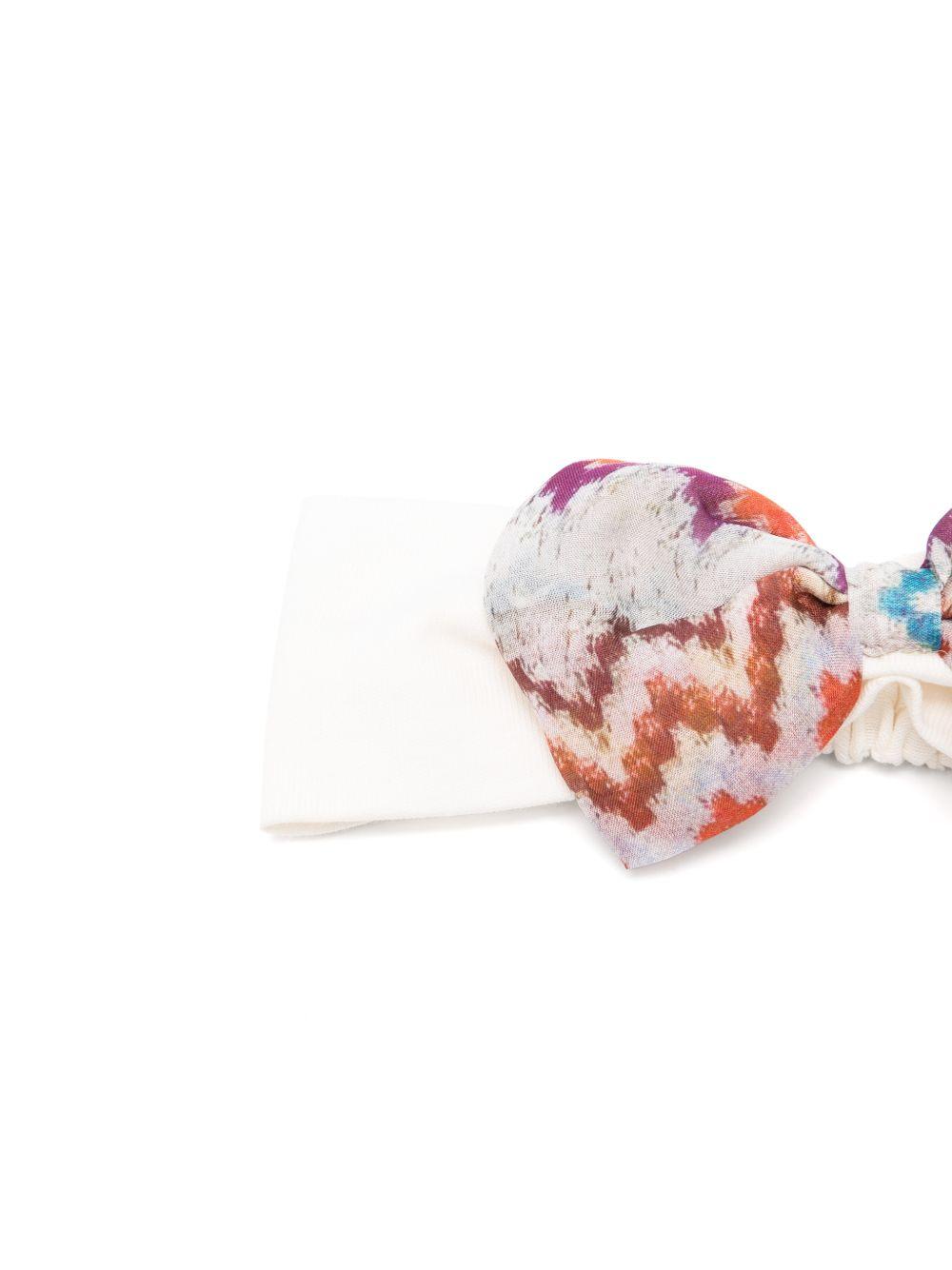 Fascia per capelli per neonata Missoni Kids bianca con stampa a zigzag MZ0034 Z3672 102MC MISSONI KIDS