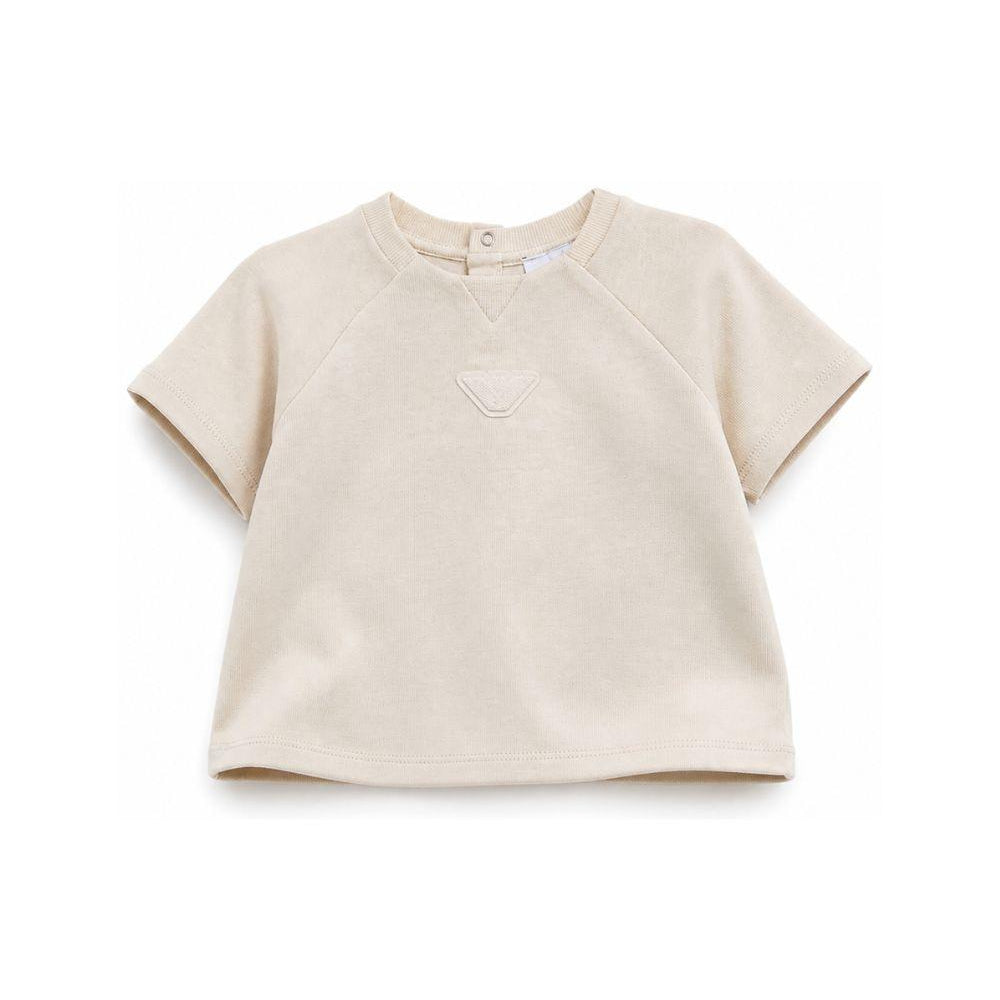 T-shirt per neonato Emporio Armani Kids beige con logo Aquila sul davanti EB001070 AF13715 U1156 EMPORIO ARMANI KIDS