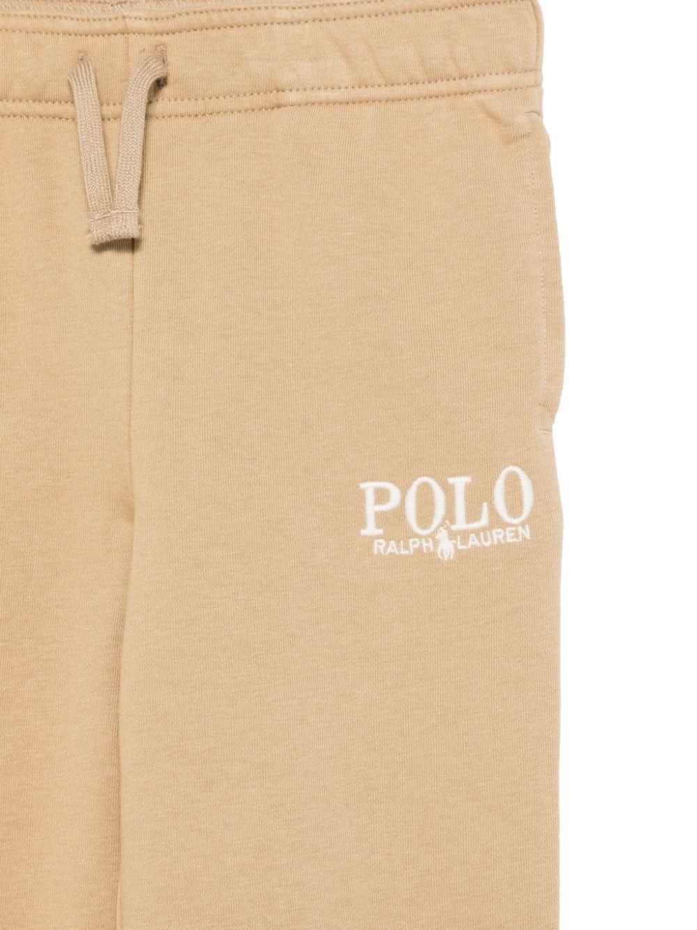 Pantaloni da tuta con logo ricamato per bambino Ralph Lauren Kids beige con caviglie elasticizzate 958155 001 Ralph Lauren kids
