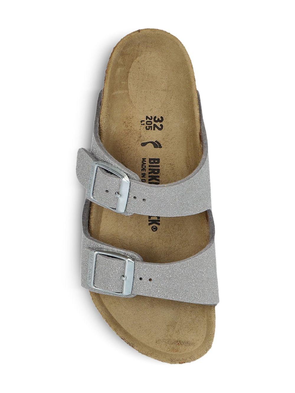 Sandali Arizona per bambina Birkenstock Kids color argento con glitter 1030477 SILVER BIRKENSTOCK KIDS