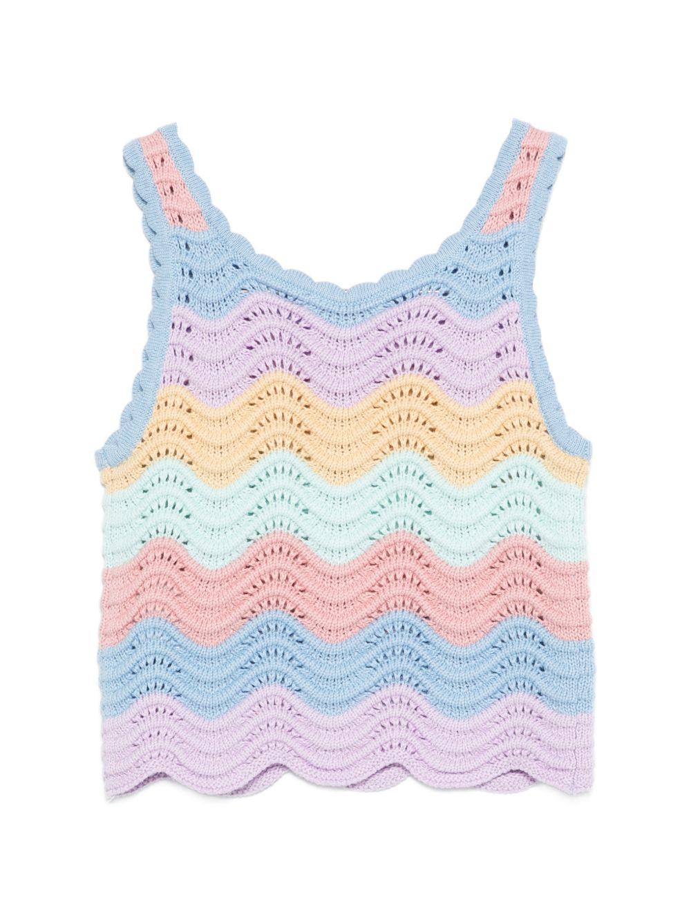 Top per bambina Stella McCartney Kids multicolore con design a righe TY9B02 Z2922 999 STELLA McCARTNEY KIDS