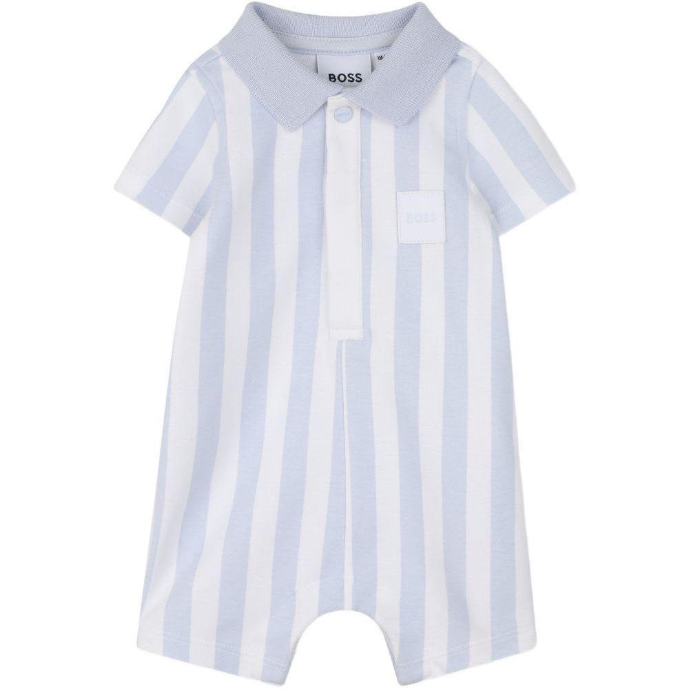 Tutina per neonato Boss Kids azzurra con motivo a righe verticali J53032 771 BOSS KIDS