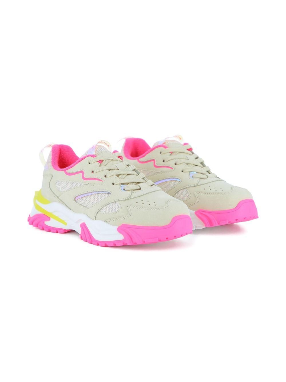 Sneakers per bambina Billieblush beige con inserti fucsia U21991 148 BILLIEBLUSH KIDS