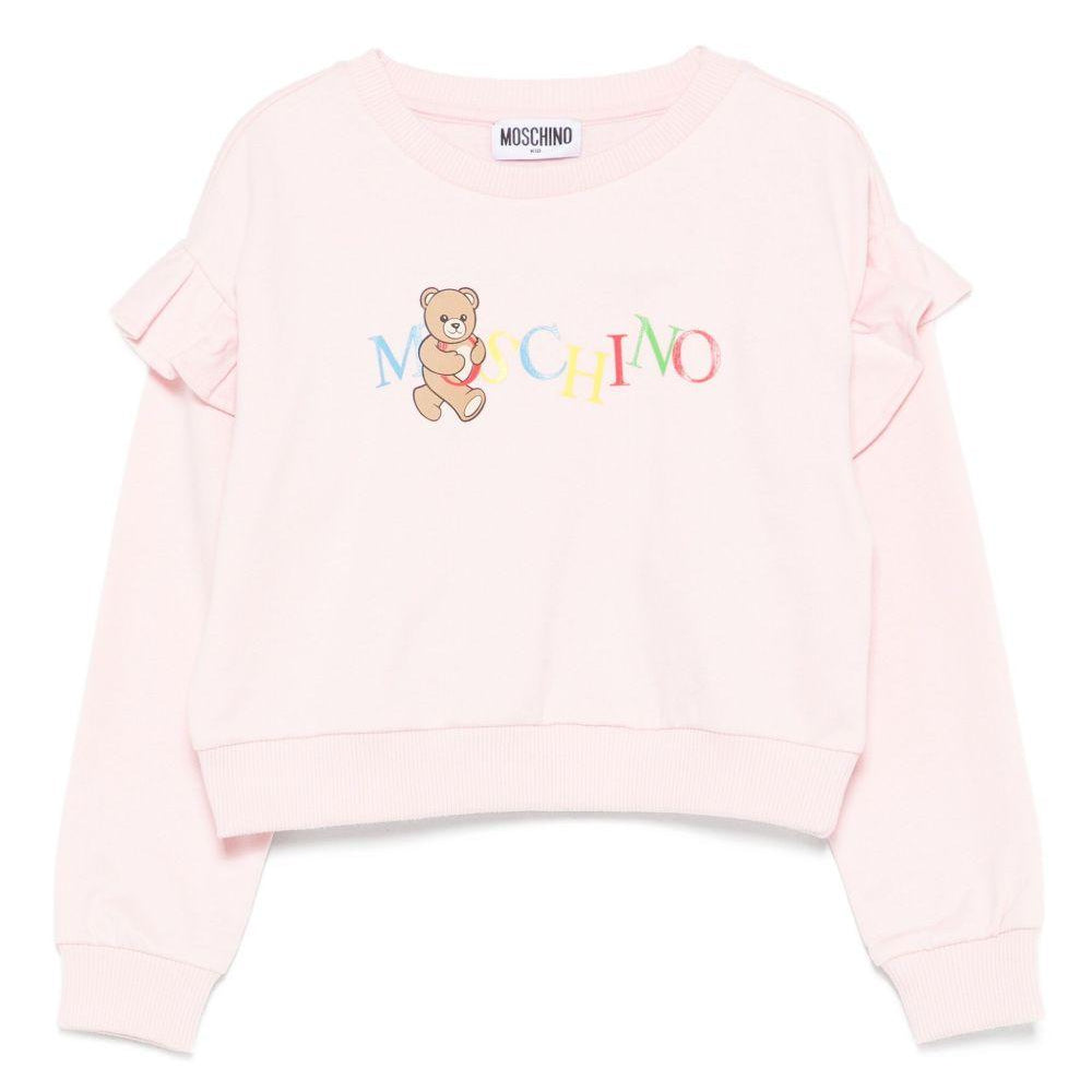 Felpa per bambina Moschino Kids rosa con ruches HDF06DLCA60 50209 MOSCHINO KIDS
