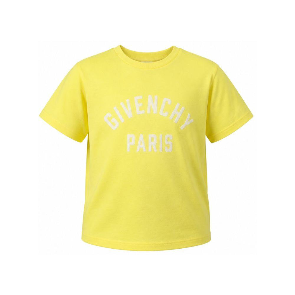 T-shirt per bambini Givenchy Kids gialla con stampa logo sul davanti H31345 508 GIVENCHY KIDS
