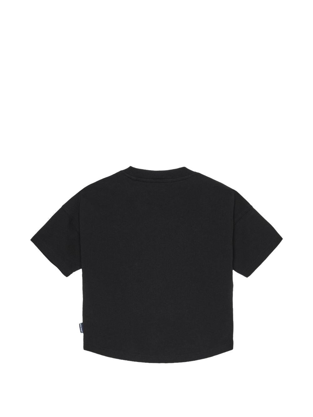 T-shirt per bambina Palm Angels Kids nera con stampa grafica PGAA001S26JER002 110 PALM ANGELS KIDS