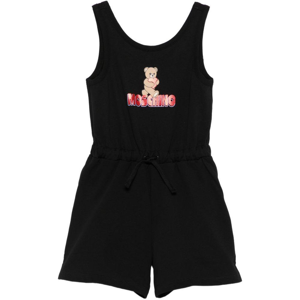 Abito per bambina Moschino Kids nero logo sul davanti HDT00KLAA51 60100 MOSCHINO KIDS