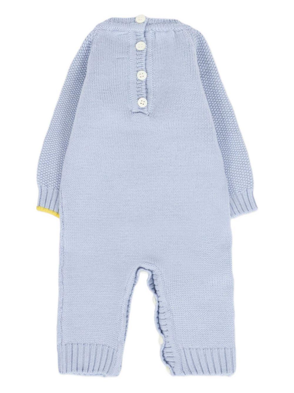 Tuta intera per neonato Gensami kids blu con applicazione TU-ALP-WE SKY BLUE GENSAMI