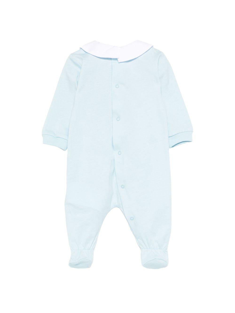 Pigiama per neonato Moschino Kids azzurro con stampa grafica Teddy Bear MUT04QLAA02 40304 MOSCHINO KIDS
