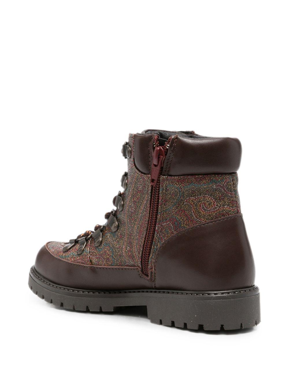 Stivali per bambino Etro Kids marroni con stampa paisley all-over GZ0P86 B0082 999 ETRO KIDS