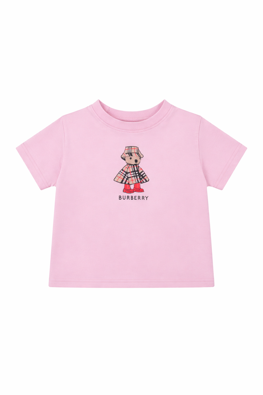 T-shirt per neonata Burberry Kids rosa con stampa orsetto e logo sul davanti 8121207 A1439 BURBERRY KIDS