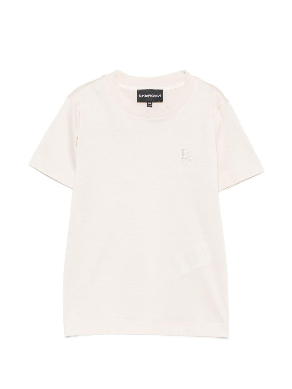 T-shirt per bambino Emporio Armani Kids bianca con patch lettere EB001644 AF10127 U1009 EMPORIO ARMANI KIDS