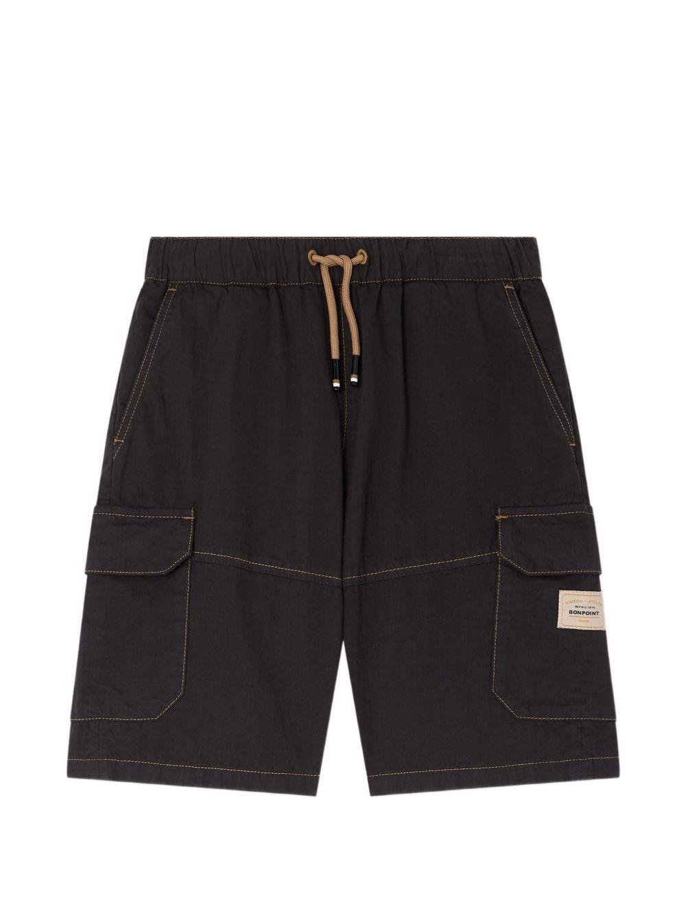 Shorts Cargo per bambino Bonpoint neri con tasche laterali con patta S06BBEW00015 099A BONPOINT KIDS