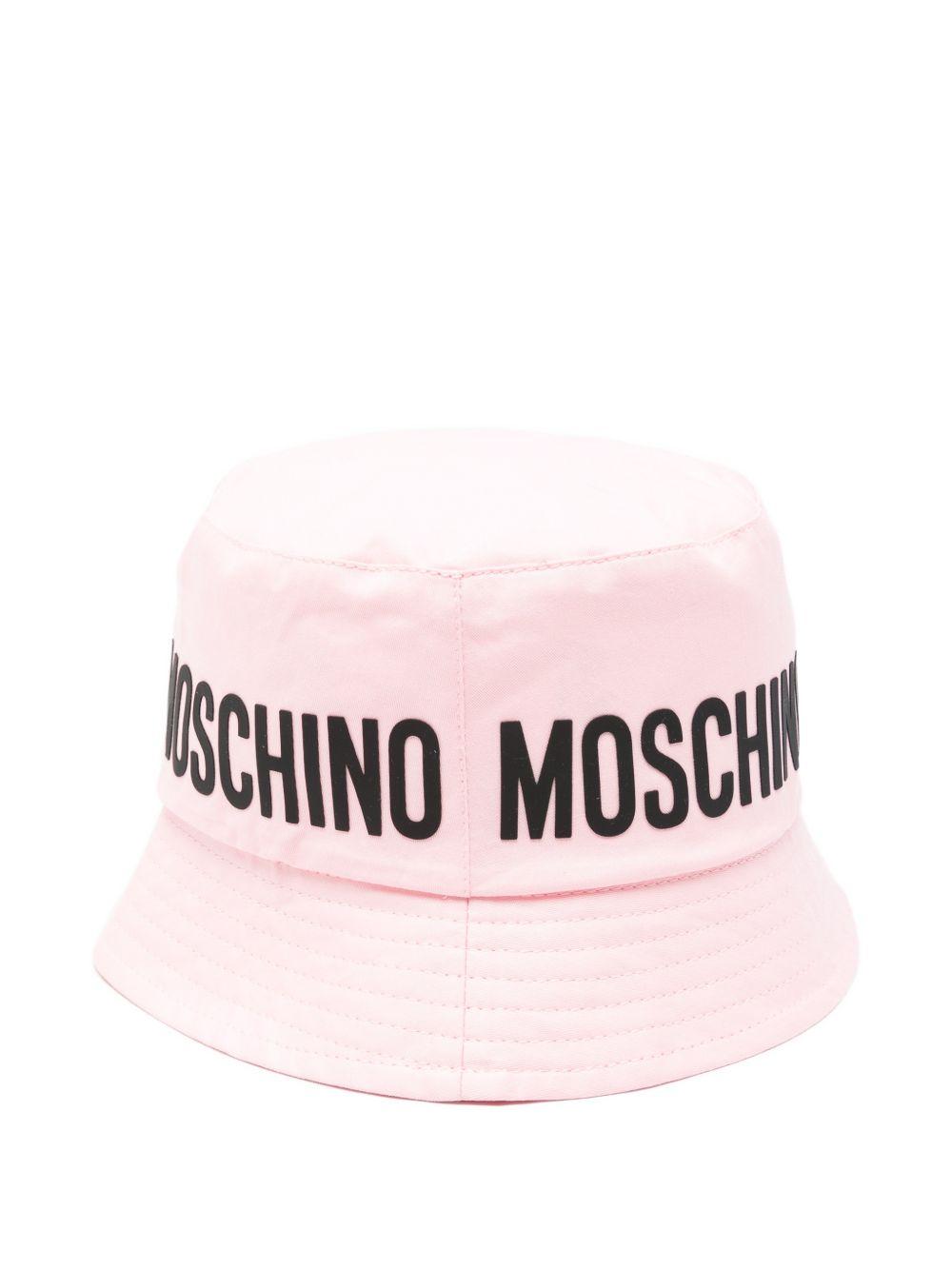 Cappello bucket per bambina Moschino Kids rosa con stampa logoc HUY003LOA00 50209 MOSCHINO KIDS