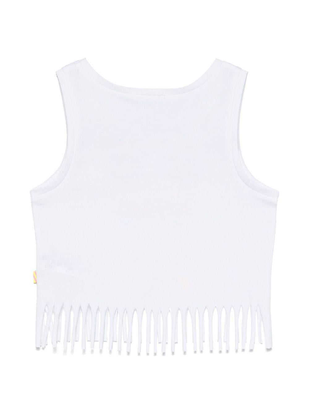 T-shirt con stampa grafica per bambina Billieblush bianco con scollo rotondo U20936 10P BILLIEBLUSH KIDS