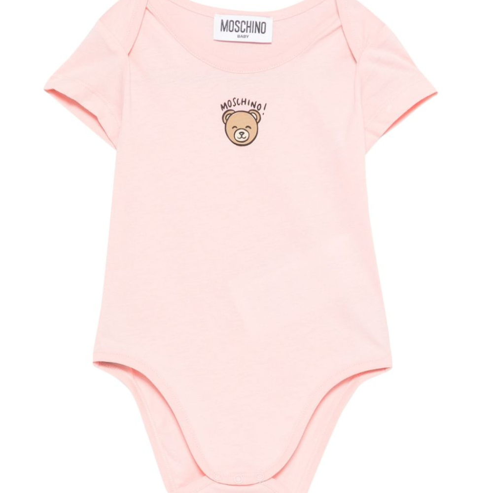 Body per neonata Moschino Kids rosa con stampa Teddy Bear MUT04KLAA03 50209 MOSCHINO KIDS