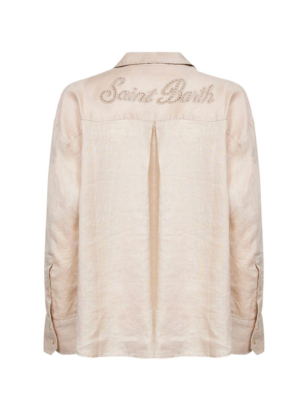 Camicia da donna MC2 Saint Barth beige con taschino sul davanti CYS0002 08194L MC2 ST. BARTH