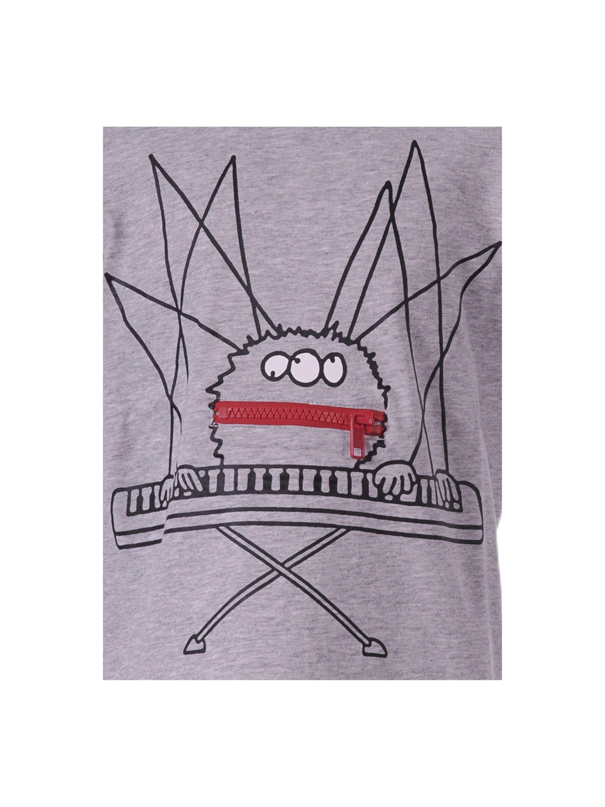 T-shirt per bambino Stella McCartney Kids grigia con stampa grafica sul davanti TY8P01 Z0434 807 STELLA McCARTNEY KIDS