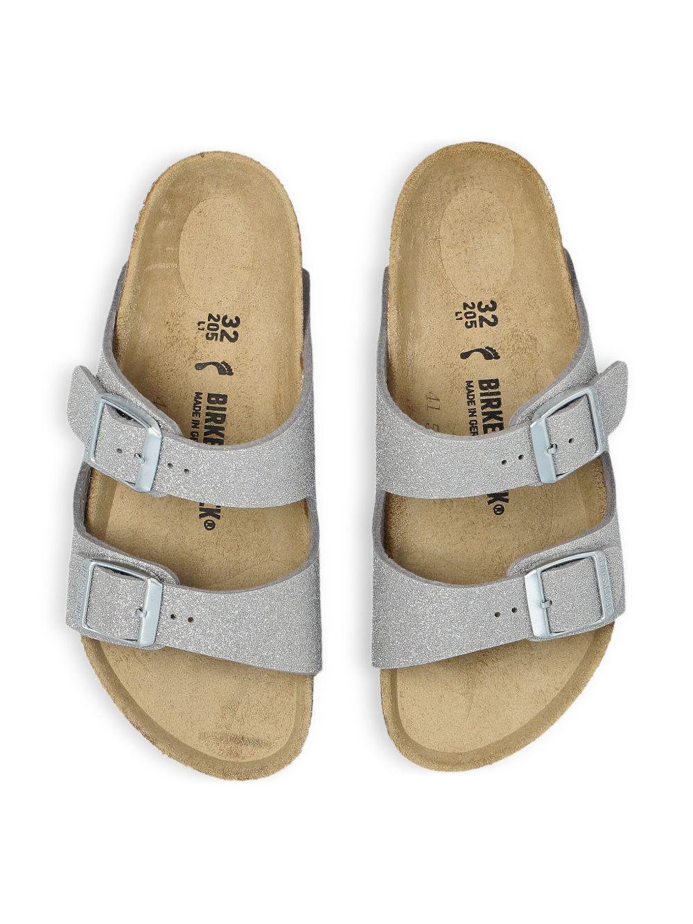 Sandali Arizona per bambina Birkenstock Kids color argento con glitter 1030477 SILVER BIRKENSTOCK KIDS