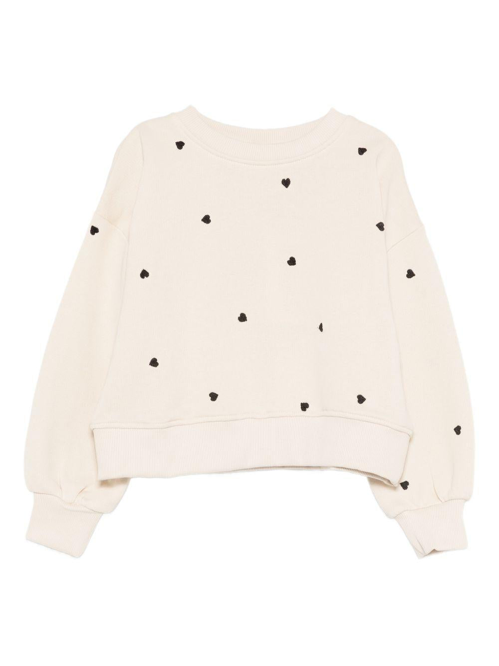 Felpa per bambina Molo beige con stampa cuori 2S26J202 9536 MOLO KIDS