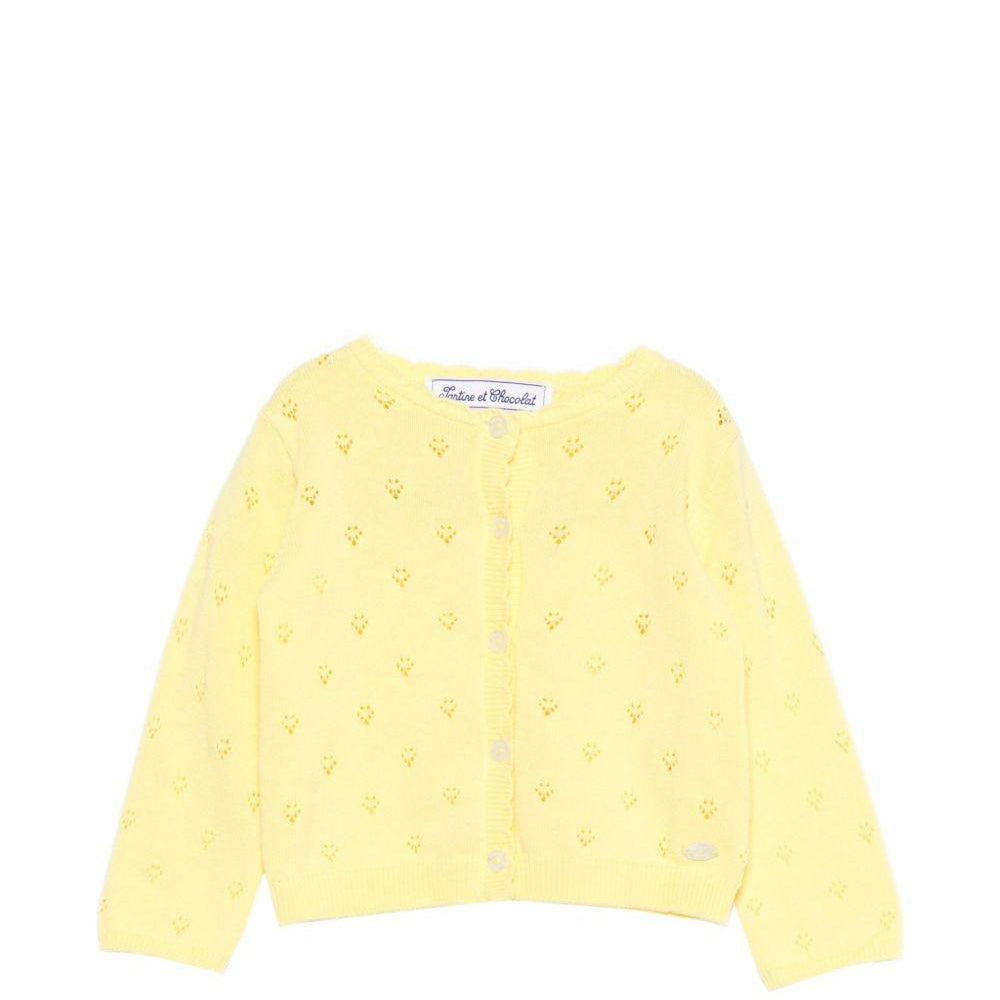 Cardigan per neonata Tartine Et Chocolat giallo con design traforato CC18051 70 TArtine & Chocolat KIDS