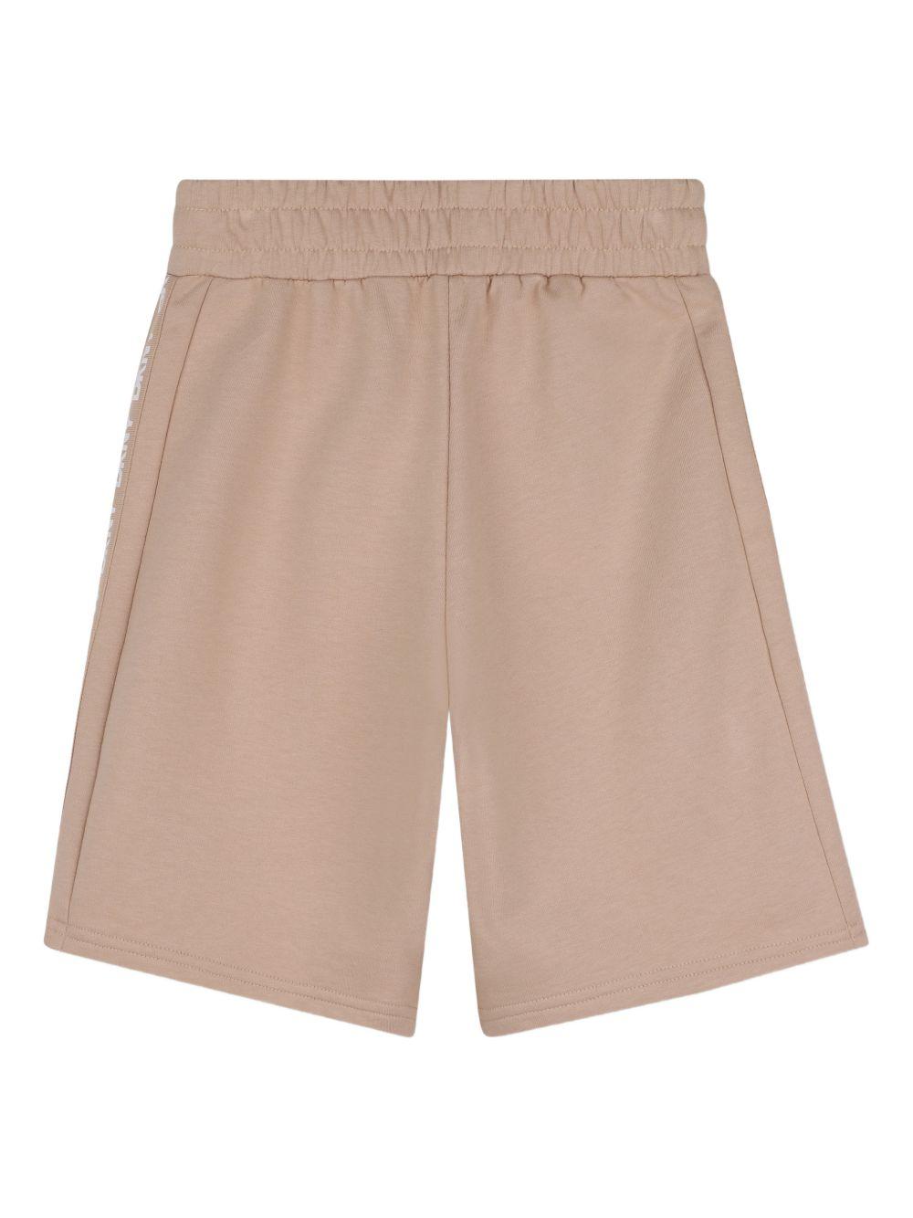 Set t-shirt e shorts per bambino Dkny Kids bianco e beige con stampa logo D62521 20P DKNY