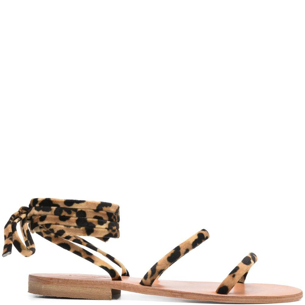 Sandali da donna MC2 Saint Barth marrone leopardato con laccio alla caviglia WRSA001 06349H MC2 ST. BARTH