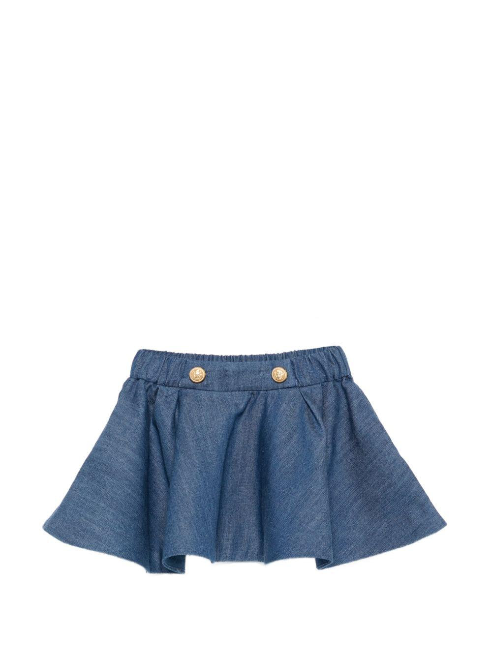 Gonna per neonata Balmain Kids blu con bottoni color oro BY7001 P0588 625 BALMAIN KIDS