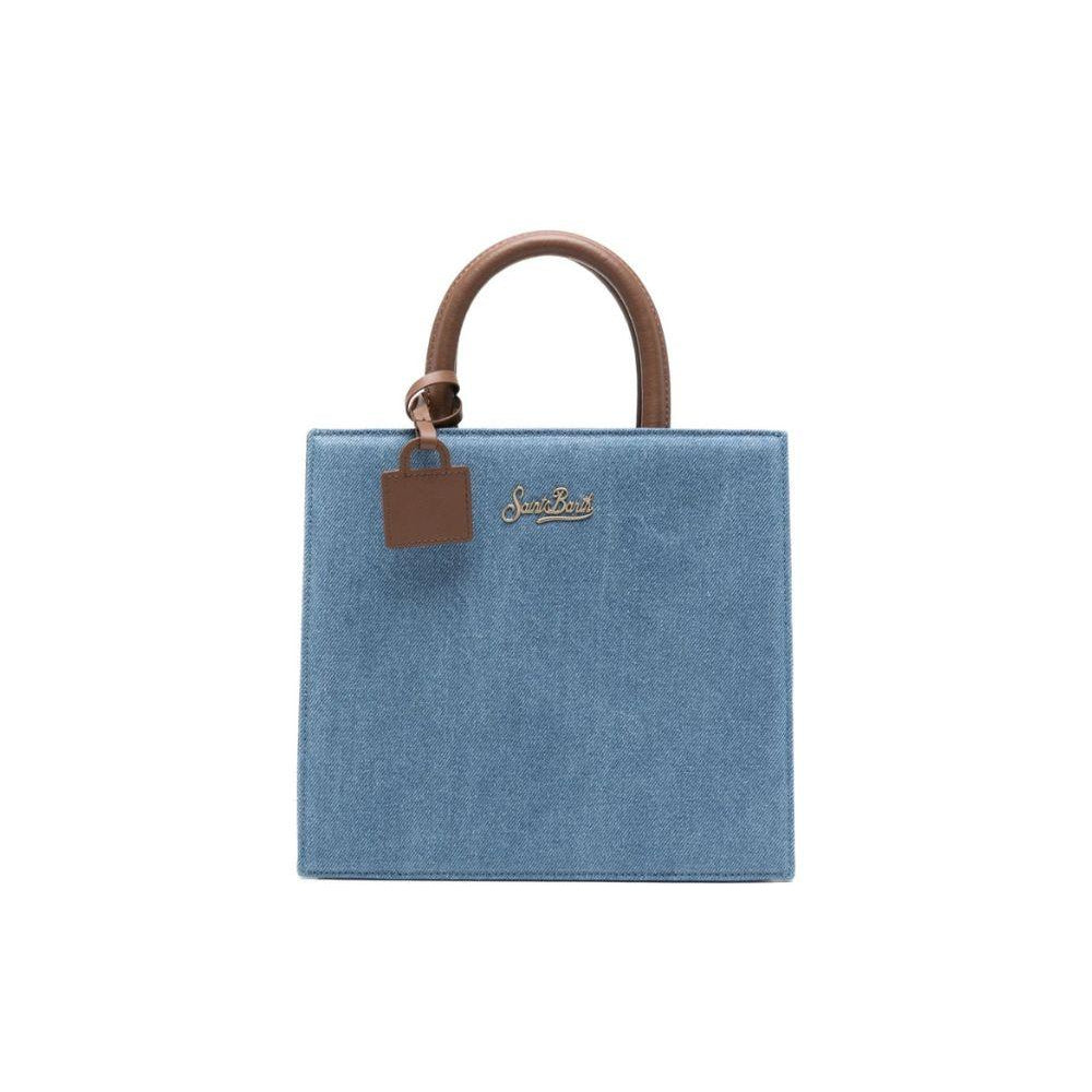 Borsa Shop Bag MC2 Saint Barth denim con logo frontale in metallo SHBM0001 00009L MC2 ST. BARTH KIDS