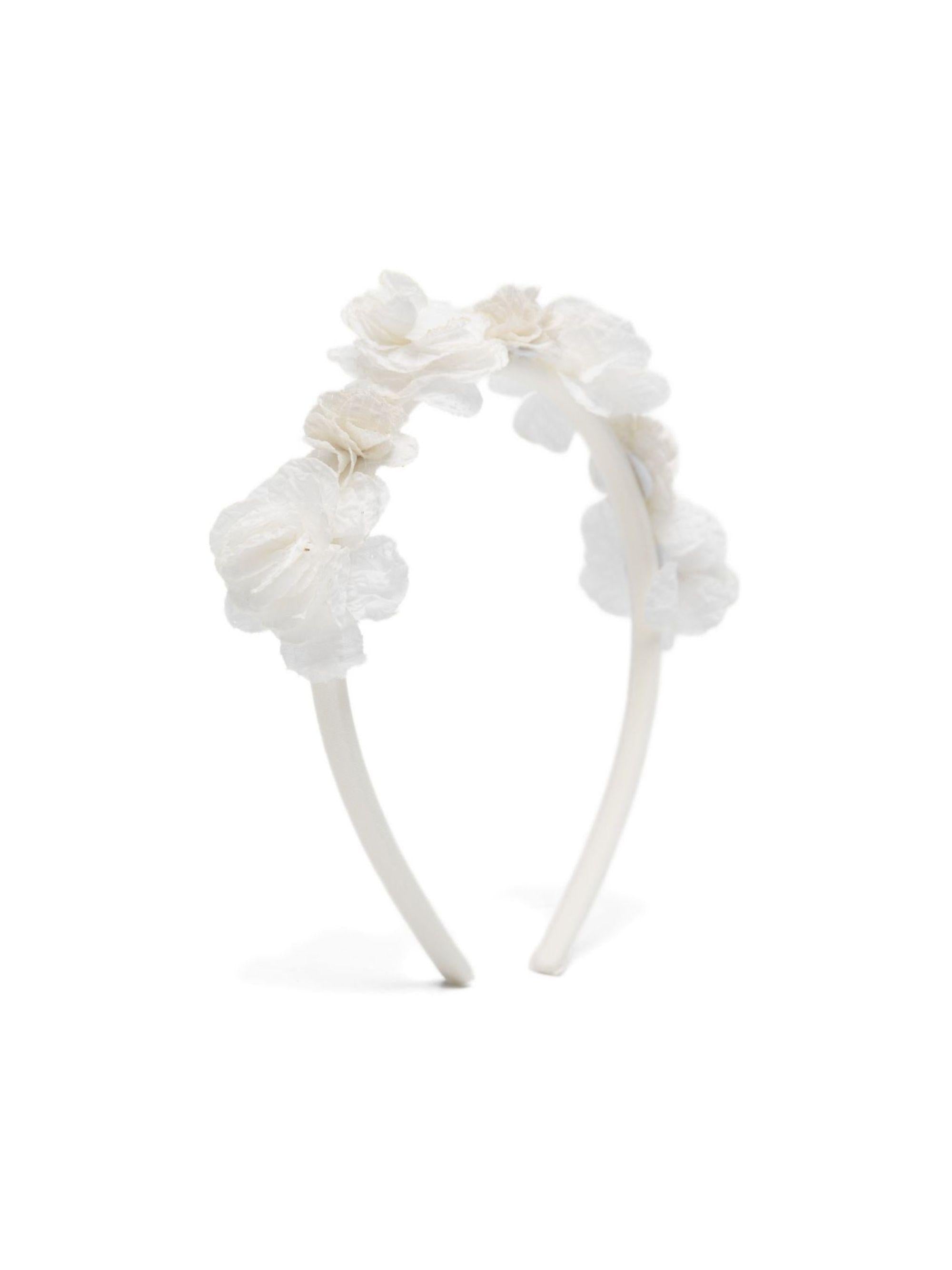 Cerchietto per capelli per bambina Mariella Ferrari bianco con applicazione a fiori CLD4 BIANCO MARIELLA FERRARI KIDS